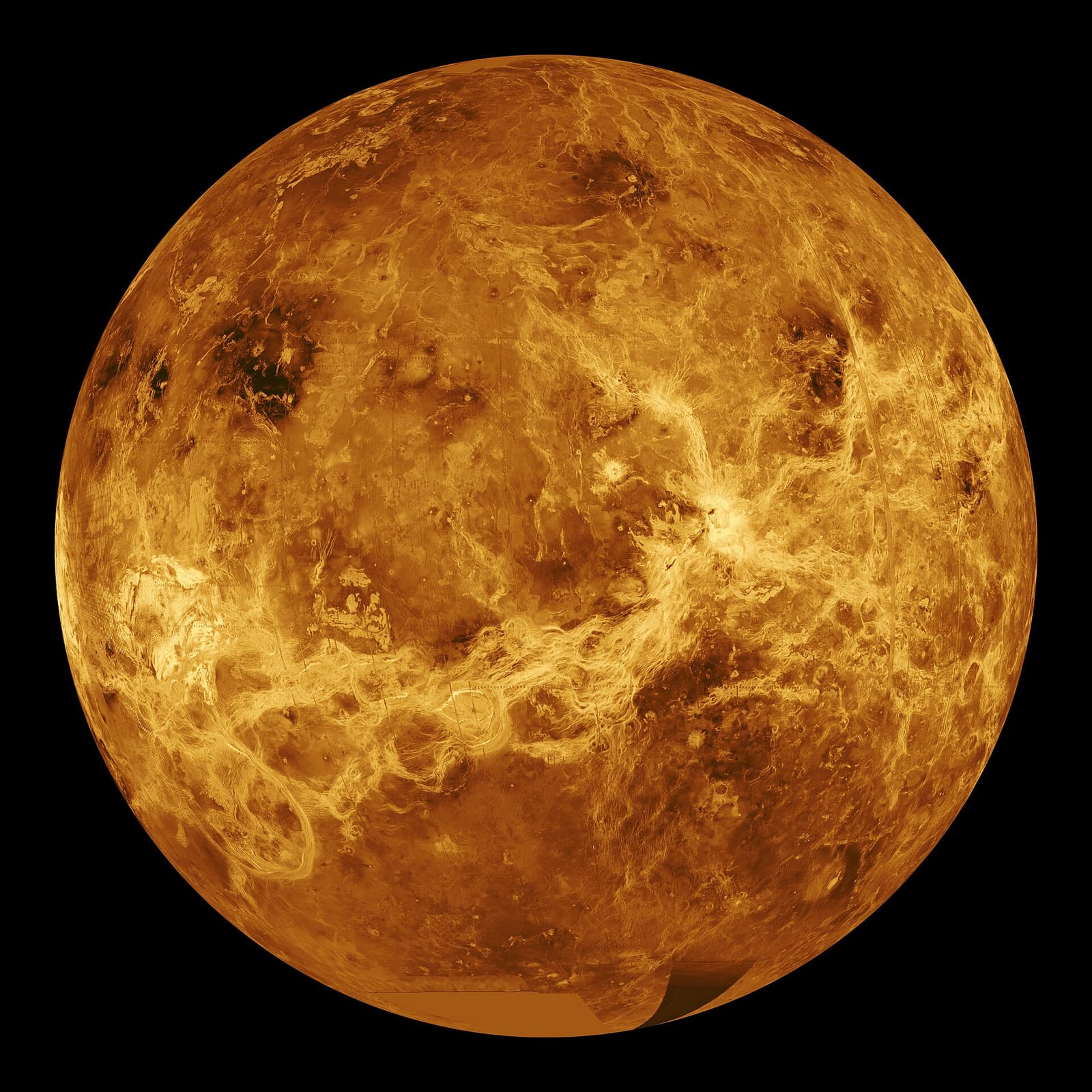Venus, a NASA spacecraft image assembled into a globe
